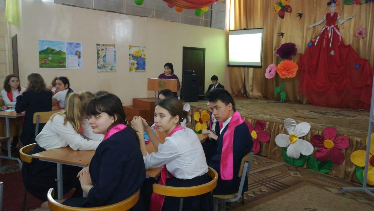 Учителя казахского языка и литературы  провели среди 8 - х классов Лидер ХХІ  века