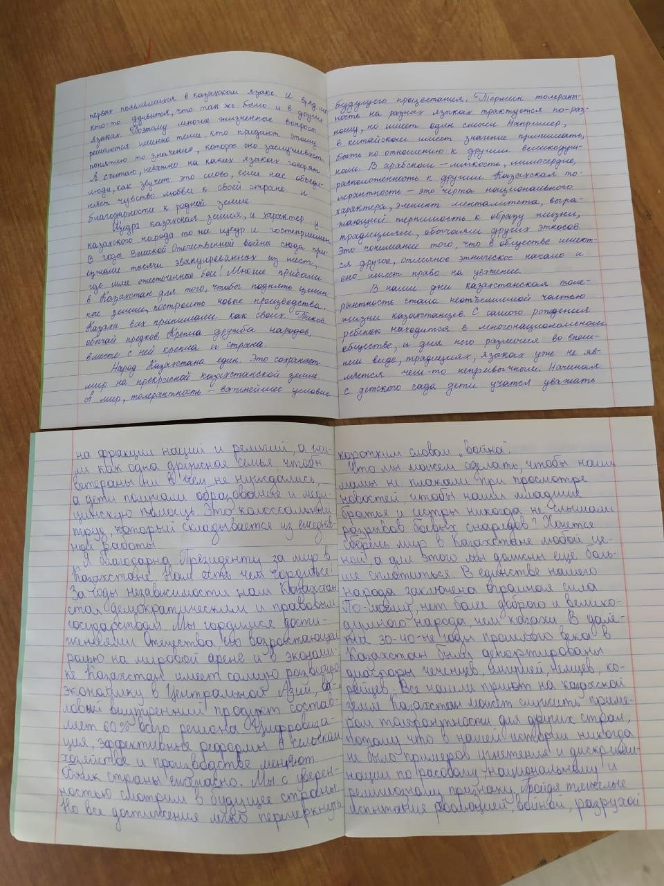 Конкурс эссе, посвященный Дню единства народов Казахстана » №85 Орта мектеп